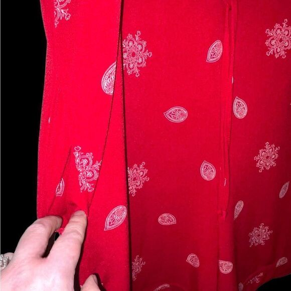 LuLaRoe Womens Large Xanthe Romper Red Bell Sleeves & V-Neck Casual Elegant - Picture 11 of 16